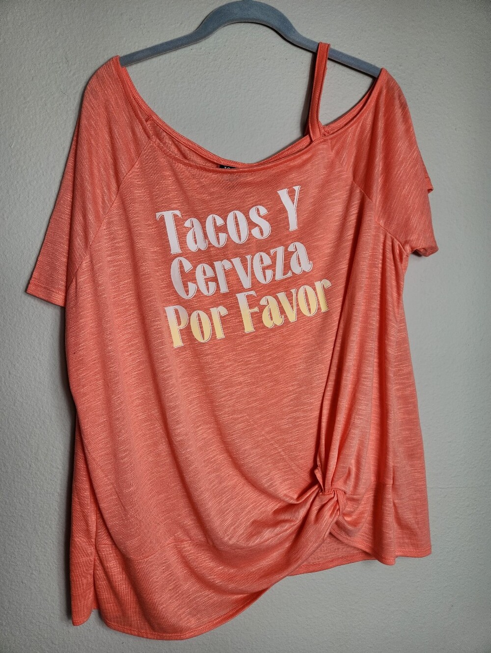 torrid Coral Orange Graphic Short Sleeve Tee - "Tacos Y Cerveza Por Favor"